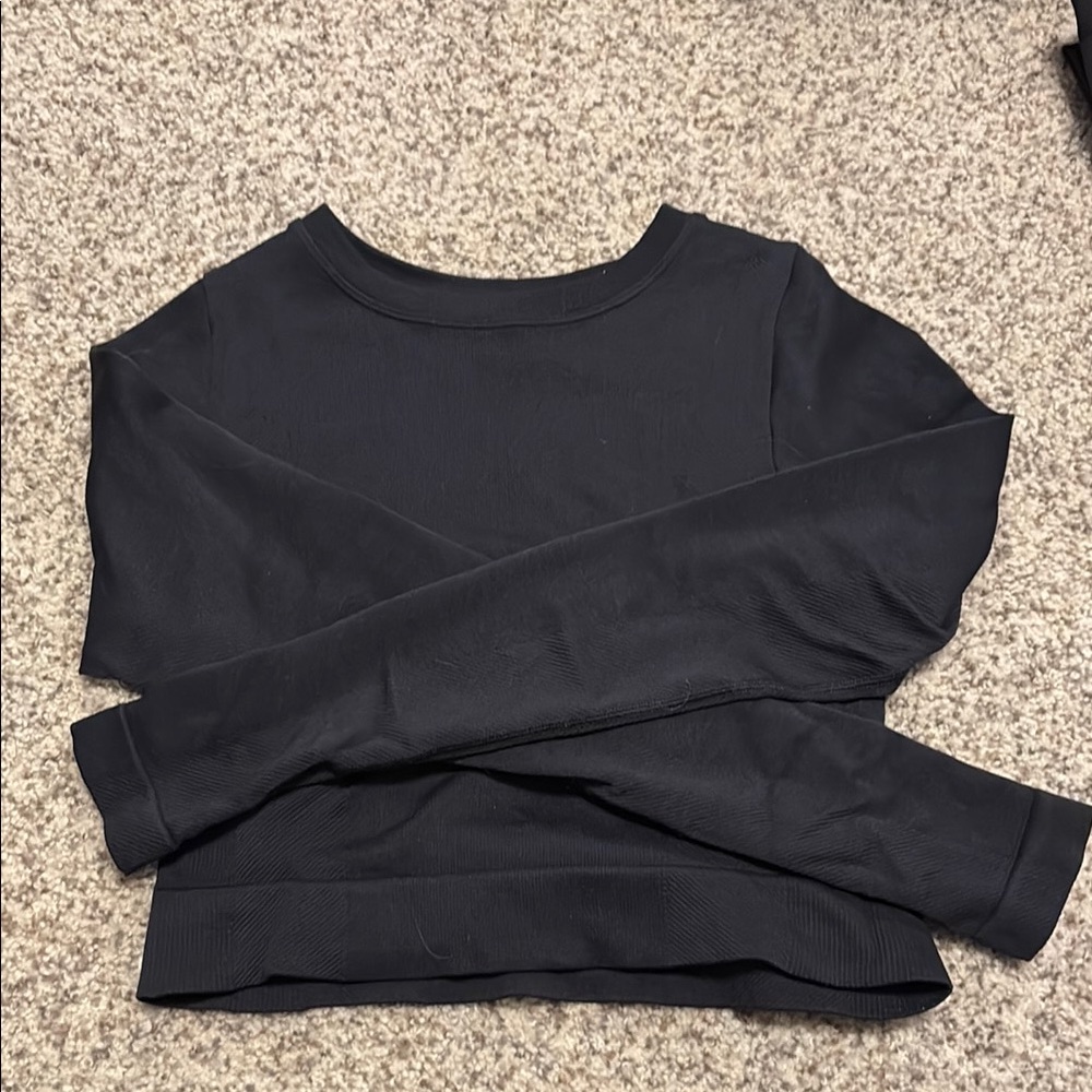 In Motion Long Sleeve Ribbed Black Long Sleeve